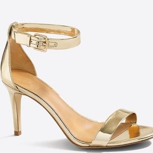 New J Crew Metallic Heel Sandal